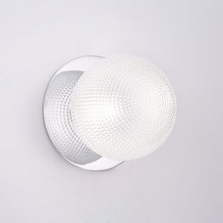 Lexi Odessa Diamond Cut Glass LED Wall Light with Chrome Base White/Large