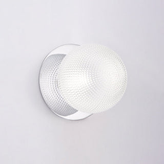 Lexi Odessa Diamond Cut Glass LED Wall Light with Chrome Base White/Small
