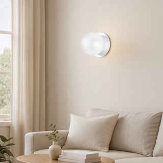 Lexi Odessa Diamond Cut Glass LED Wall Light with Chrome Base White/Small