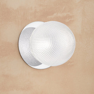 Lexi Odessa Diamond Cut Glass LED Wall Light with Chrome Base White/Large