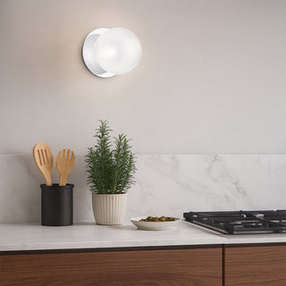 Lexi Odessa Diamond Cut Glass LED Wall Light with Chrome Base White/Small