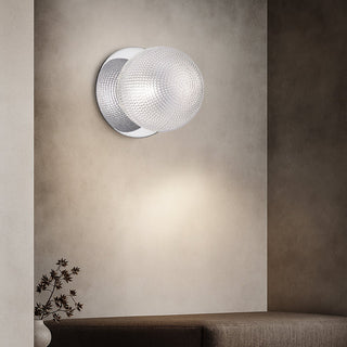 Lexi Odessa Diamond Cut Glass LED Wall Light with Chrome Base White/Large