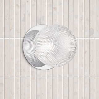 Lexi Odessa Diamond Cut Glass LED Wall Light with Chrome Base White/Small