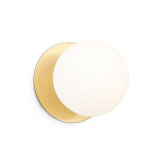 Lexi Odessa Opal Frosted Glass LED Wall Light with Brass Base White/Large