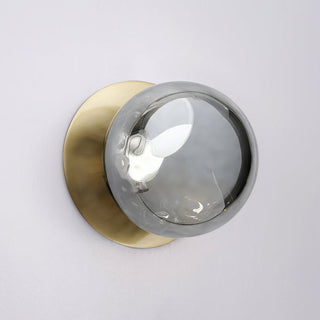 Lexi Odessa Molten Ripple Glass LED Wall Light with Brass Base White/Large