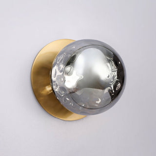 Lexi Odessa Molten Ripple Glass LED Wall Light with Brass Base White/Large