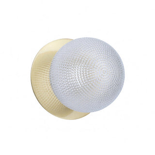 Lexi Odessa Diamond Cut Glass LED Wall Light with Brass Base White/Large