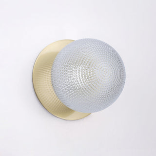 Lexi Odessa Diamond Cut Glass LED Wall Light with Brass Base White/Large