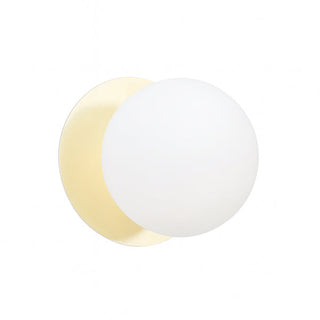 Lexi Odessa Opal Frosted Glass LED Wall Light with Gold Base White/Large