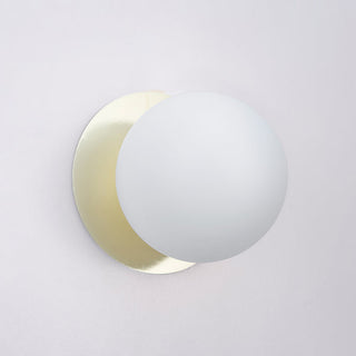 Lexi Odessa Opal Frosted Glass LED Wall Light with Gold Base White/Large