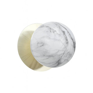 Lexi Odessa Marble Opal Glass LED Wall Light with Gold Base White/Large