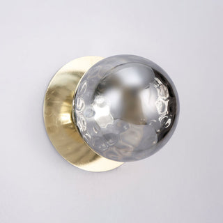 Lexi Odessa Molten Ripple Glass LED Wall Light with Gold Base White/Large