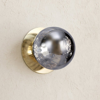 Lexi Odessa Molten Ripple Glass LED Wall Light with Gold Base White/Large