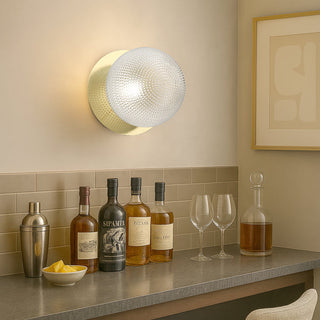 Lexi Odessa Diamond Cut Glass LED Wall Light with Gold Base White/Large