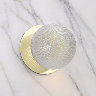 Lexi Odessa Diamond Cut Glass LED Wall Light with Gold Base White/Large