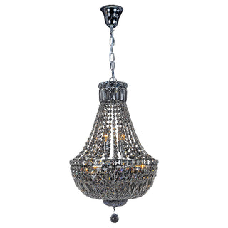Lighting Inspirations Classique Medium 50cm 6 Light Basket Crystal Glass Chandelier Chrome