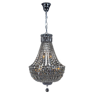 Lighting Inspirations Classique Small 40cm 5 Light Basket Crystal Glass Chandelier Chrome