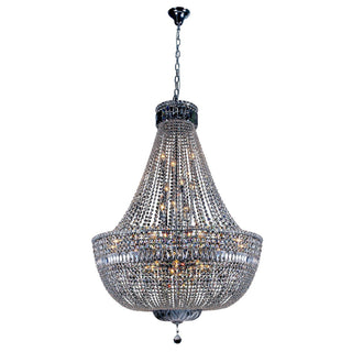 Lighting Inspirations Classique Grand 100cm 27 Light Basket Crystal Glass Chandelier Chrome