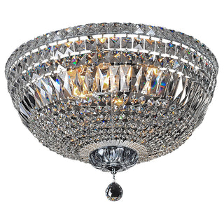 Lighting Inspirations Classique Medium 40cm Flush 5 Light Crystal Glass Chandelier Chrome