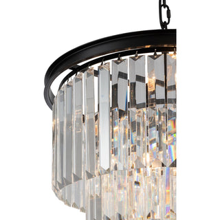 Lighting Inspirations Odeon Large 51cm 6 Light Crystal Glass Chandelier Bronze