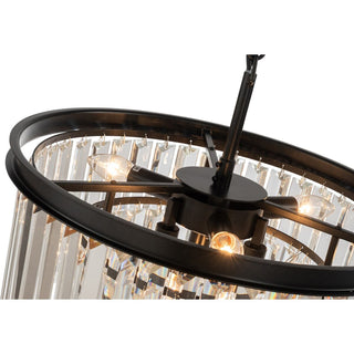 Lighting Inspirations Odeon Large 51cm 6 Light Crystal Glass Chandelier Bronze