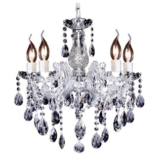 Lighting Inspirations Zurich 5 Light Crystal Glass Chandelier Clear Chrome