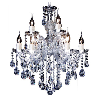 Lighting Inspirations Zurich 9 Light Crystal Glass Chandelier Clear Chrome