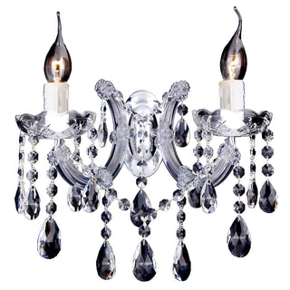 Lighting Inspirations Zurich 2 Light Crystal Glass Wall Bracket Chrome