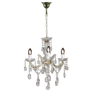 Lighting Inspirations Zurich 3 Light Crystal Glass Chandelier Gold