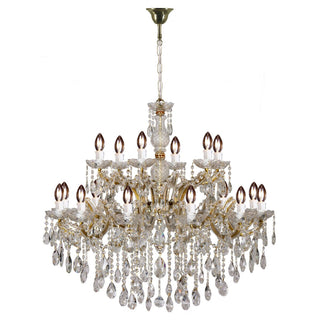 Lighting Inspirations Zurich 18 Light Crystal Glass Chandelier Gold