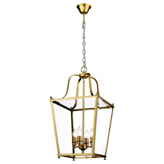 Lighting Inspirations Montana Medium 4 Light Lantern Pendant Satin Brass