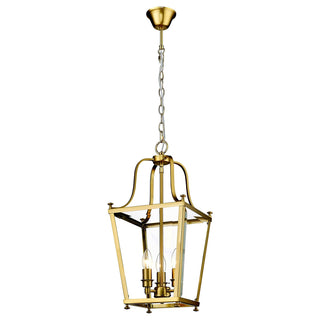 Lighting Inspirations Montana Small 3 Light Lantern Pendant Satin Brass