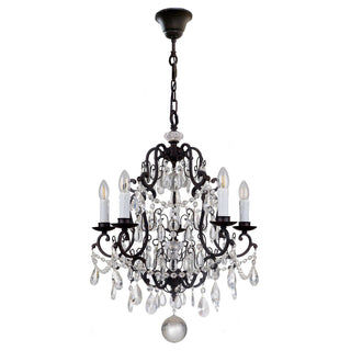 Lighting Inspirations Salzburg 5 Light Crystal Glass Chandelier Light Bronze