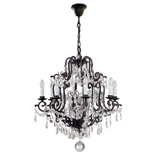 Lighting Inspirations Salzburg 8 Light Crystal Glass Chandelier Light Bronze