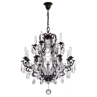 Lighting Inspirations Salzburg 12 Light Crystal Glass Chandelier Light Bronze