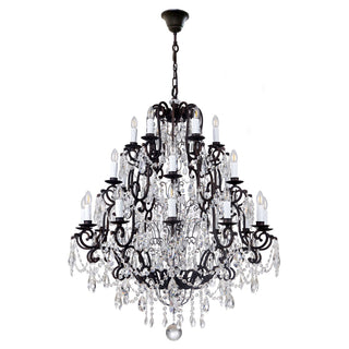 Lighting Inspirations Salzburg 24 Light Crystal Glass Chandelier Light Bronze