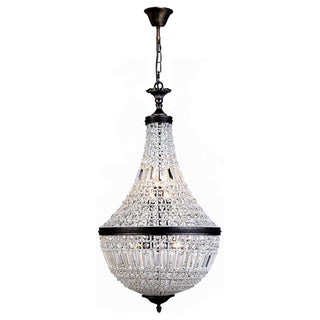 Lighting Inspirations Marseilles Large 53cm 8 Light Basket Crystal Glass Chandelier Bronze