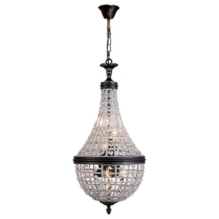Lighting Inspirations Marseilles Small 34cm 6 Light Basket Crystal Glass Chandelier Bronze