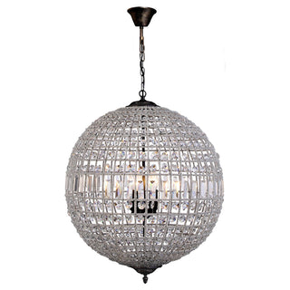 Lighting Inspirations Marseilles Large 45cm 3 Light Ball Crystal Glass Chandelier Bronze