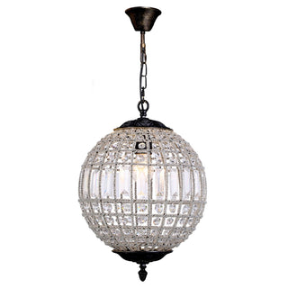 Lighting Inspirations Marseilles Small 31cm 1 Light Ball Crystal Glass Chandelier Bronze