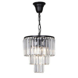 Lighting Inspirations Celestial 29cm 4 Light 3 Tier Crystal Glass Chandelier Black