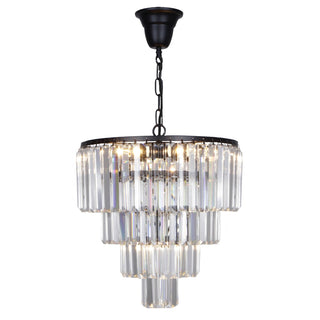 Lighting Inspirations Celestial 39cm 5 Light 4 Tier Crystal Glass Chandelier Black