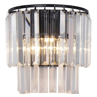 Lighting Inspirations Celestial 2 Light 2 Tier Crystal Glass Wall Bracket Black