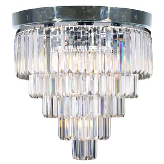 Lighting Inspirations Celestial 40cm Flush 6 Light 5 Tier Crystal Glass Chrome