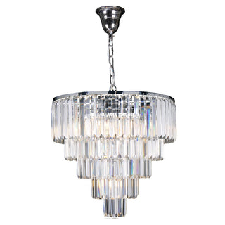 Lighting Inspirations Celestial 49cm 10 Light 5 Tier Crystal Glass Chandelier Chrome