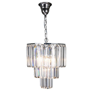 Lighting Inspirations Celestial 29cm 4 Light 3 Tier Crystal Glass Chandelier Chrome