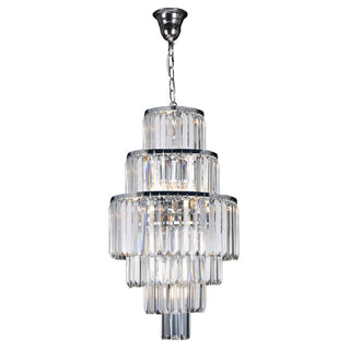 Lighting Inspirations Celestial 39cm 9 Light 6 Tier Crystal Glass Chandelier Chrome