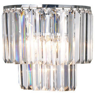 Lighting Inspirations Celestial 2 Light 2 Tier Crystal Glass Wall Bracket Light Chrome