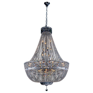 Lighting Inspirations Classique Large 75cm 18 Light Basket Crystal Glass Chandelier Chrome