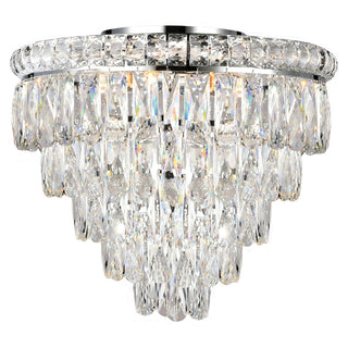 Lighting Inspirations Emporia 45cm Flush 5 Light 5 Tier Crystal Glass Chandelier Chrome